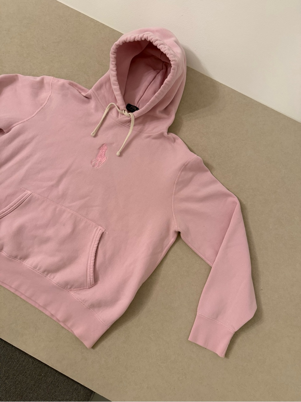 Polo Ralph Lauren Big Pony Pink Fleece Hoodie Pullover Size L - Picture 14 of 16